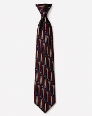 Vintage Martin Wong Napa CA 100% Silk Abstract Geometric Red Blue Tie